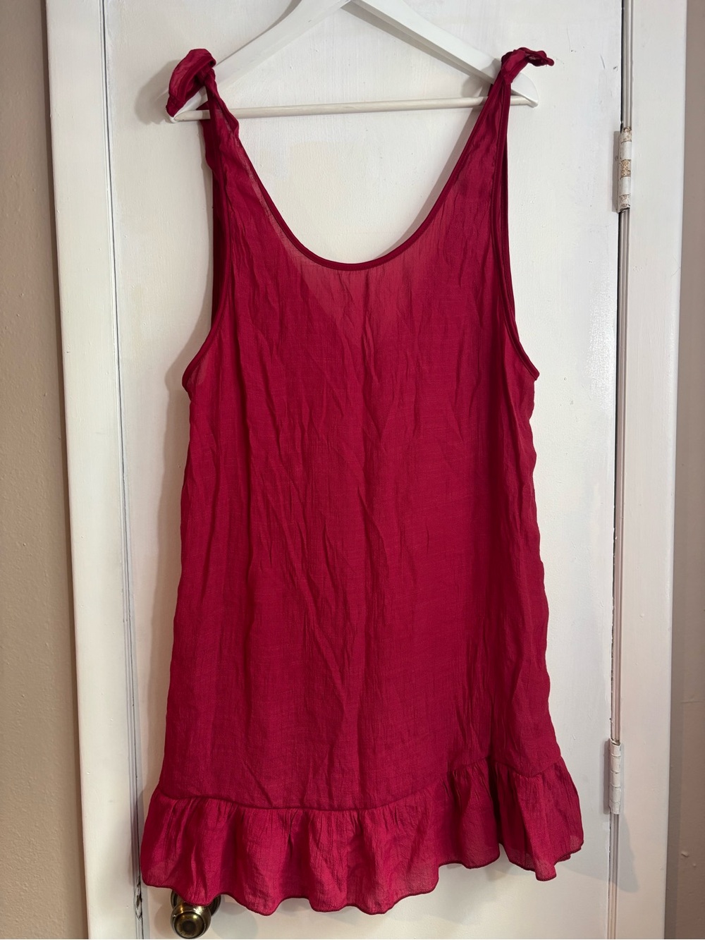 SHEIN Red Tie-Shoulder Swim Cover-Up Dress - Women Swim - Picture 2 of 7
